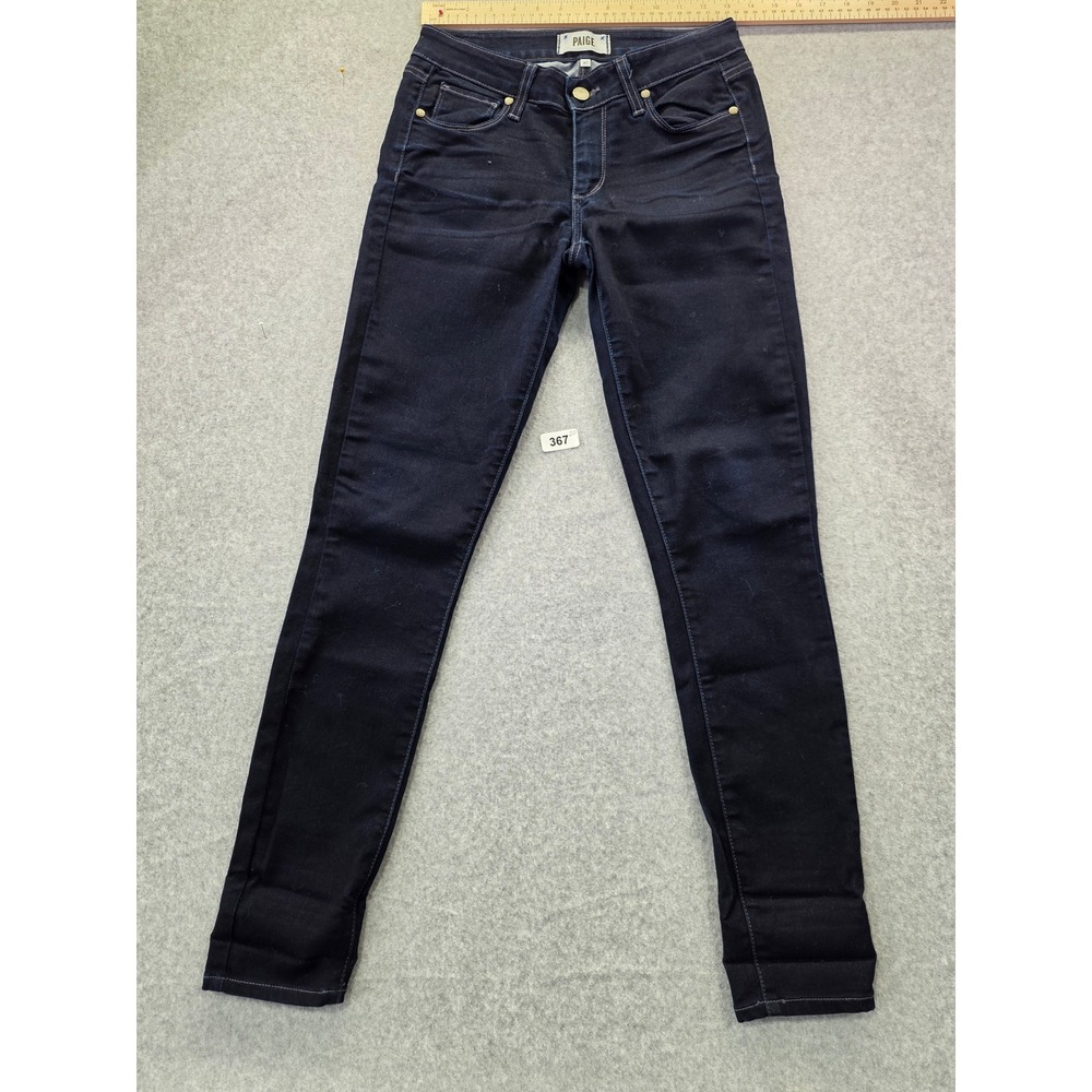 Paige Womens Skinny Jeans Indigo Dark Wash Stretch Denim Size 27